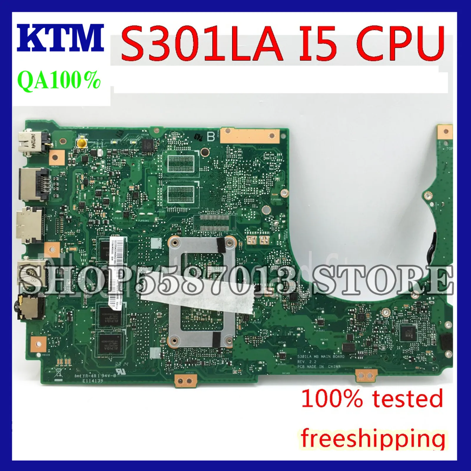 KEFU S301LA For ASUS S301L Q301L Q301LA S301LA Mainboard I5-4200U 4G RAM Laptop Motherboard LVDS HD Graphics Test Work 100%
KEFU S301LA For ASUS S301L Q301L Q301LA S301LA Mainboard I5-4200U 4G RAM Laptop Motherboard LVDS HD Graphics Test Work 100%