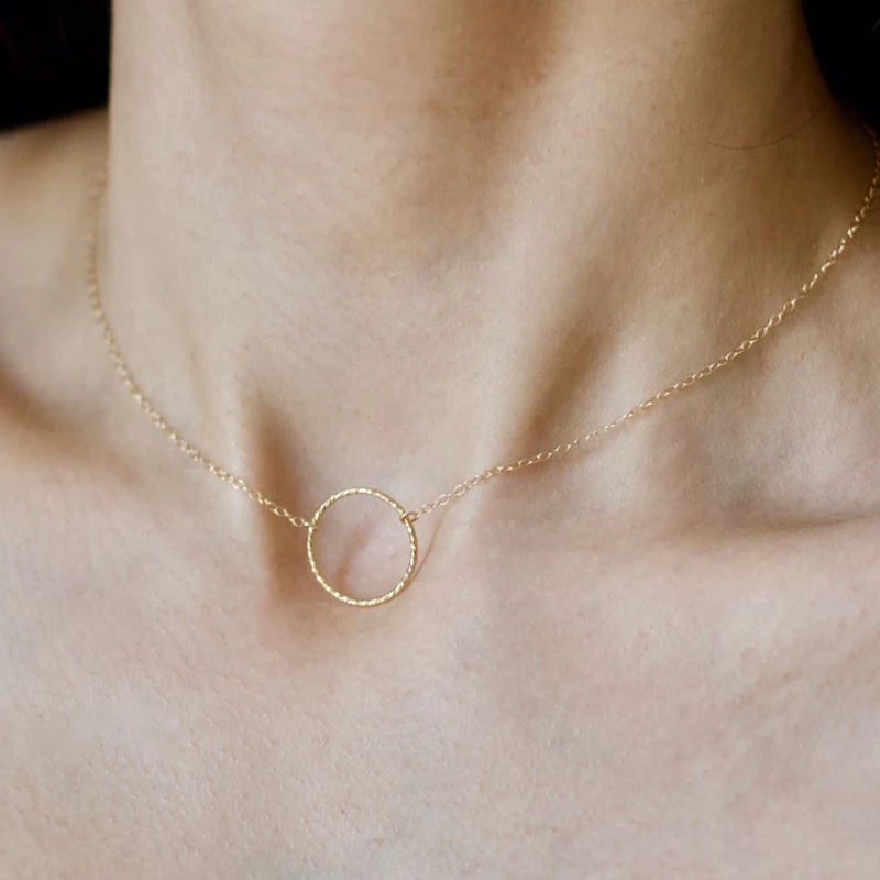 14K Gold Filled Circle Pendant Necklace Handmade Gold Choker Collier Femme Kolye Collares Women Jewelry Boho Necklace for Women
14K Gold Filled Circle Pendant Necklace Handmade Gold Choker Collier Femme Kolye Collares Women Jewelry Boho Necklace for Women