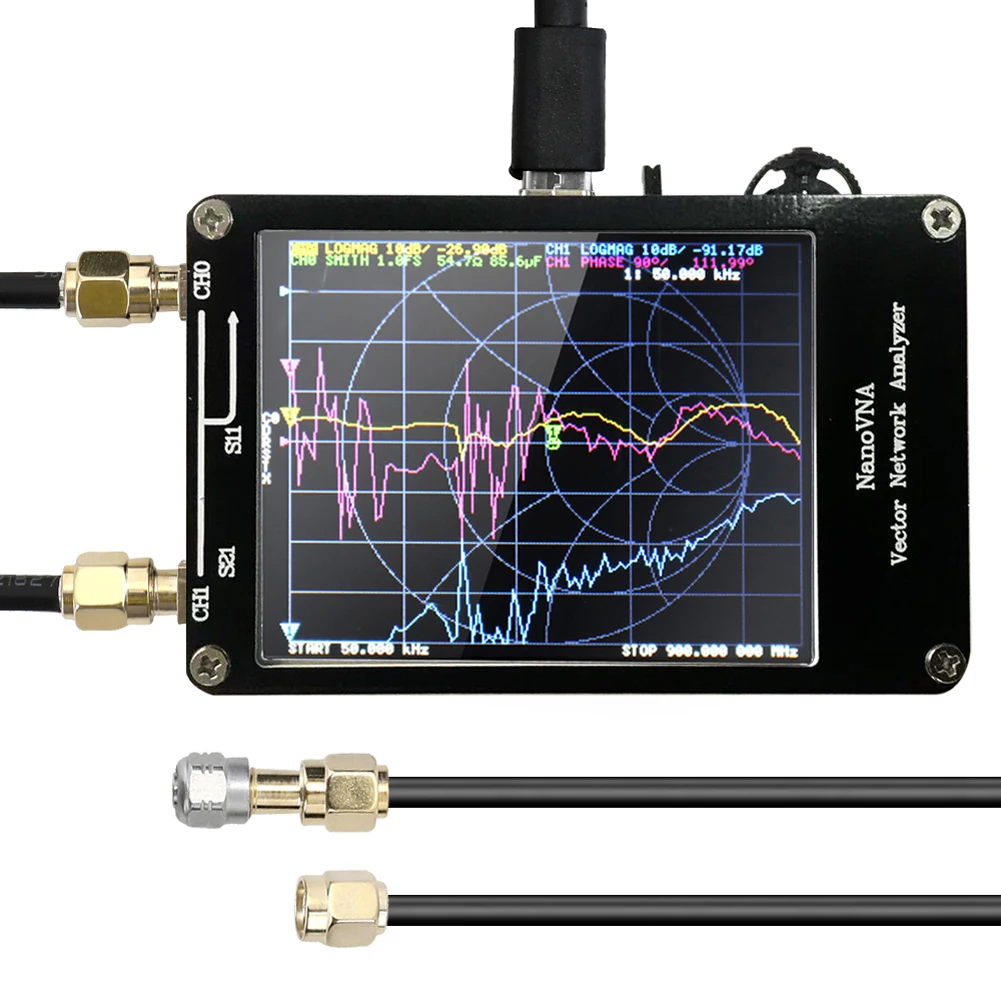 Portable Vector Network Analyzer 50KHz-900MHz Digital Touching Screen Shortwave MF HF VHF UHF Antenna Analyzer Standing Waves
Portable Vector Network Analyzer 50KHz-900MHz Digital Touching Screen Shortwave MF HF VHF UHF Antenna Analyzer Standing Waves