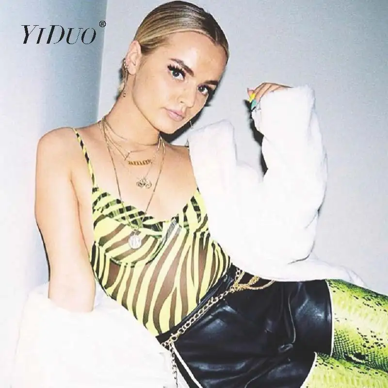 YiDuo Leopard Print Bodysuit Slim Fit Bodycon Sleeveless Straps Sexy Mesh Bodysuits Transparent Body Rompers Women Club Wear
YiDuo Leopard Print Bodysuit Slim Fit Bodycon Sleeveless Straps Sexy Mesh Bodysuits Transparent Body Rompers Women Club Wear