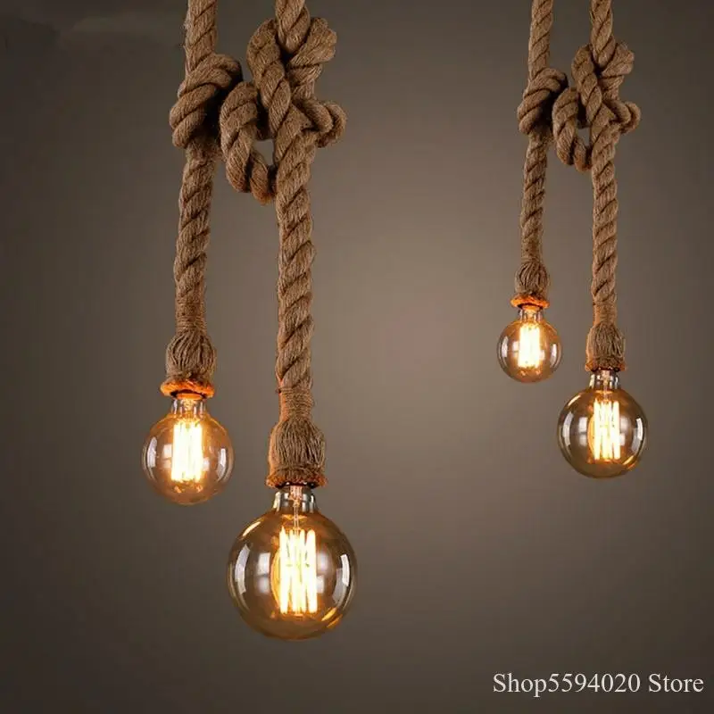 Retro Wire Hemp Rope Pendant Lights Bar DIY Creative Led Hemp Rope Pendant Lamp Vintage Loft Industrial Kitchen Lighting Fixture
Retro Wire Hemp Rope Pendant Lights Bar DIY Creative Led Hemp Rope Pendant Lamp Vintage Loft Industrial Kitchen Lighting Fixture