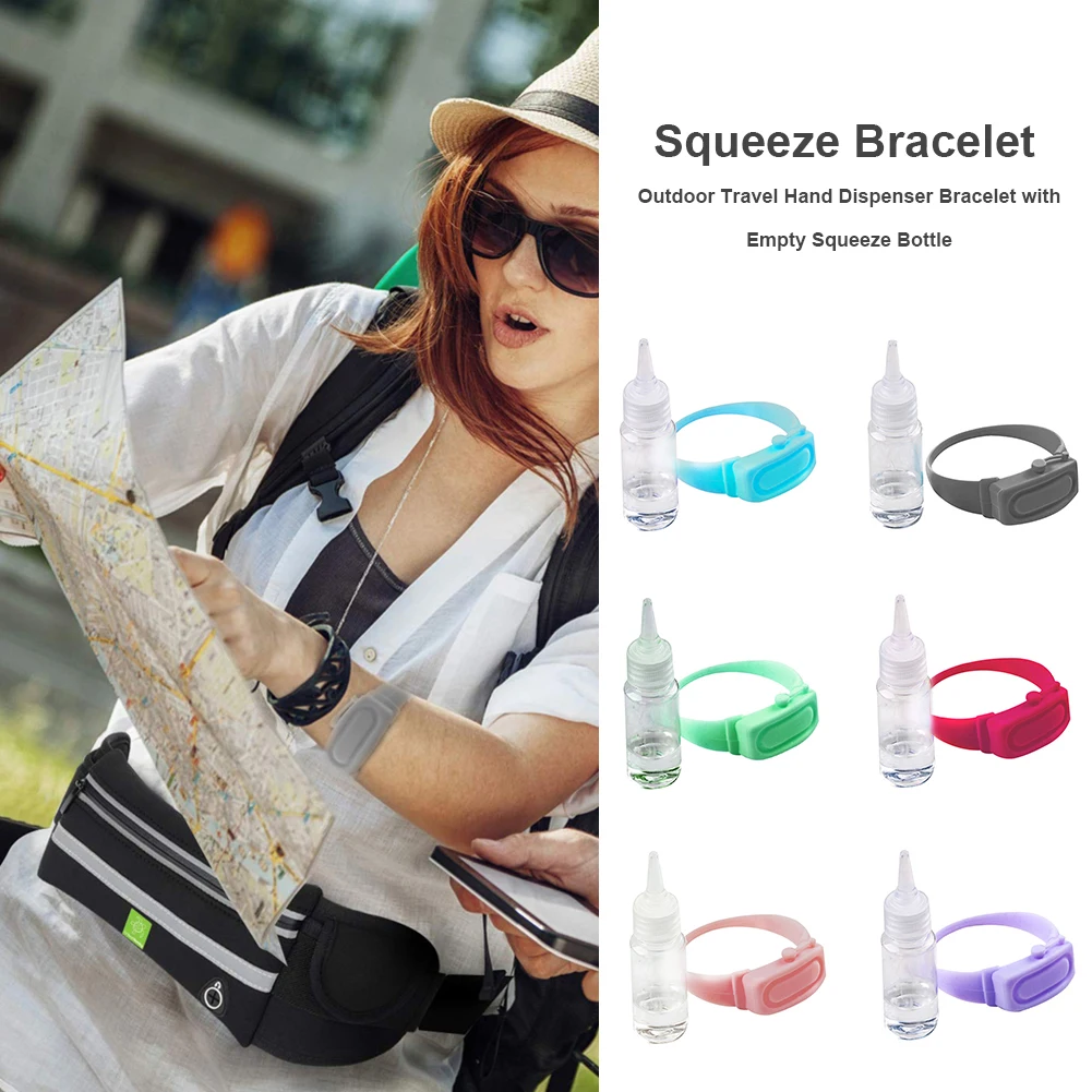 Wristband Outdoor Travel Hand Dispenser Refillable Bracelet with Empty Bottle Travelling Easy Carrying Portable Parts
Wristband Outdoor Travel Hand Dispenser Refillable Bracelet with Empty Bottle Travelling Easy Carrying Portable Parts