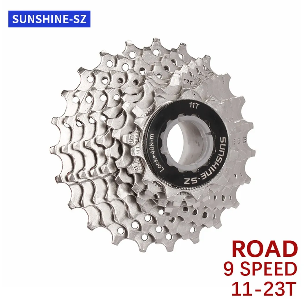SUNSHINE 9 Speed Road Bike Freewheel Wear-resistant 11-23T Cassette Sprocket Steel Bicycle Freewheel Cycling Parts Accessories
SUNSHINE 9 Speed Road Bike Freewheel Wear-resistant 11-23T Cassette Sprocket Steel Bicycle Freewheel Cycling Parts Accessories