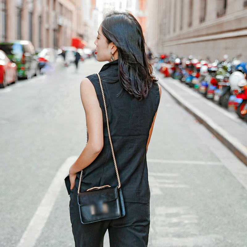 ECRURANI Casual Two Piece Set For Women Notched Sleeveless Vest High Waist Straight Pants Sets Female New 2021 Summer Fashion
ECRURANI Casual Two Piece Set For Women Notched Sleeveless Vest High Waist Straight Pants Sets Female New 2021 Summer Fashion