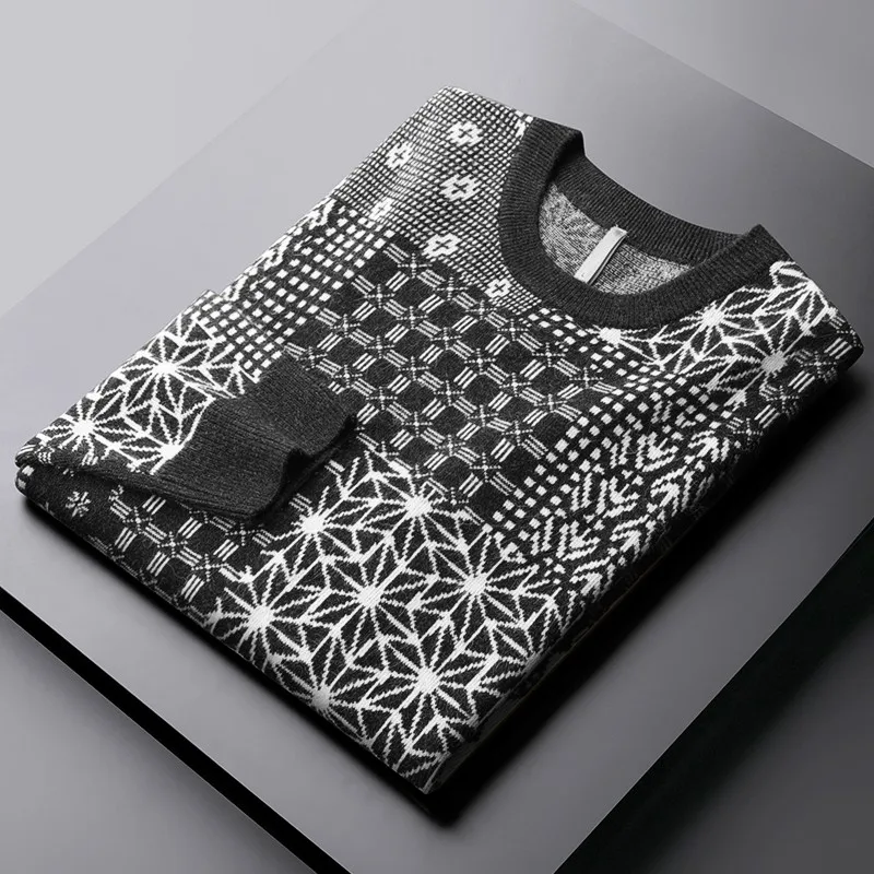 Мужские осенне-зимние свитера высокого качества с круглым вырезом, жаккардовые утепленные мужские свитера, тонкий мужской свитер в клетку ...
Мужские осенне-зимние свитера высокого качества с круглым вырезом, жаккардовые утепленные мужские свитера, тонкий мужской свитер в клетку ...