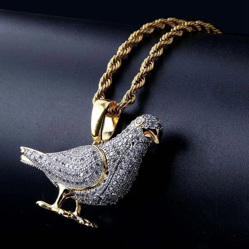 Men's new inlaid zircon dove-shaped pendant necklace trend luxury exquisite atmosphere animal-shaped jewelry gift accessories
Men's new inlaid zircon dove-shaped pendant necklace trend luxury exquisite atmosphere animal-shaped jewelry gift accessories