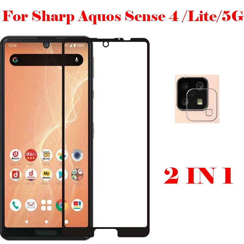 2 в 1: чехол + Камера закаленное Стекло на Sharp Aquos чувство 4 Sense4 4G 5G Lite Экран протектор