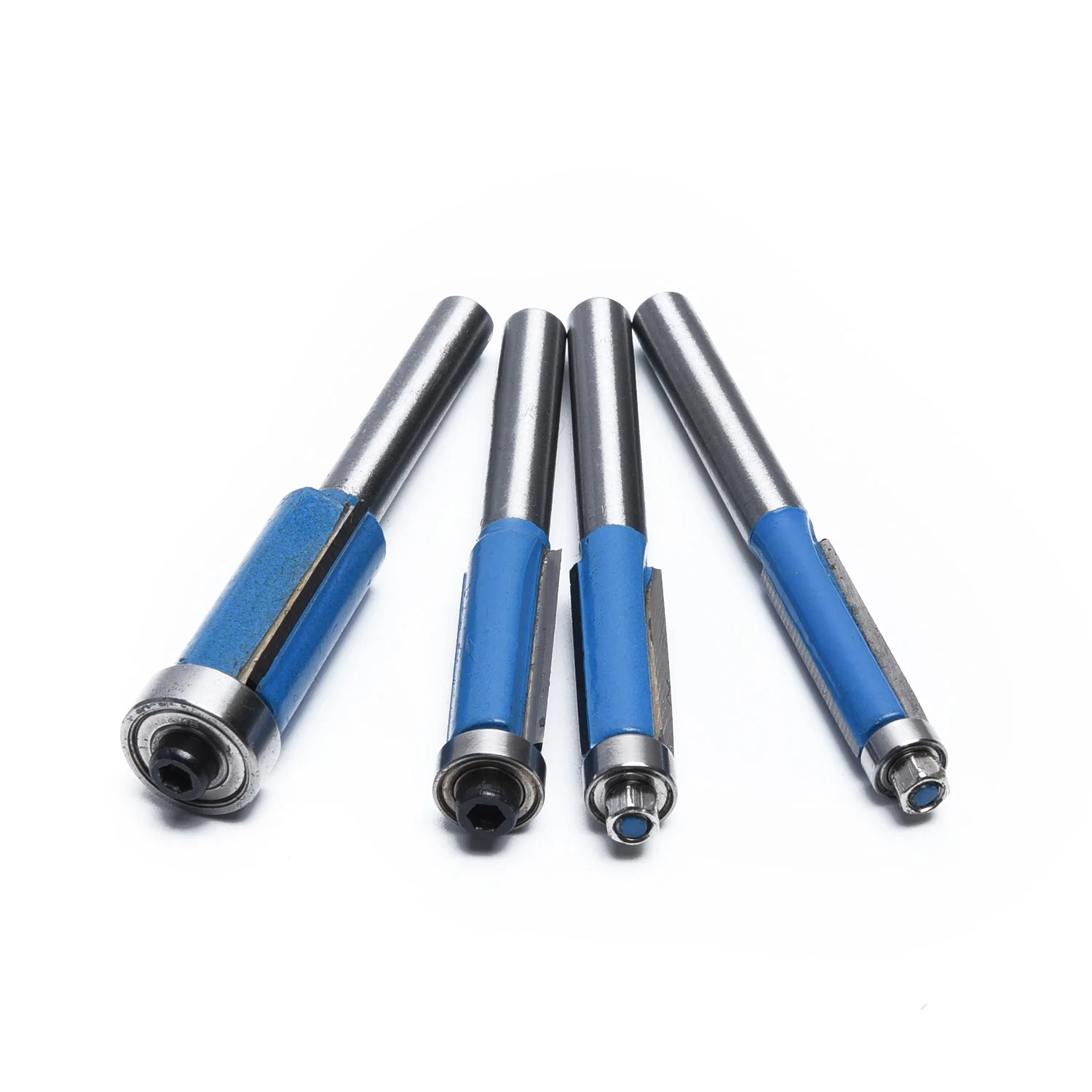 4pcs 1/4inch Shank Wood Edge Cutting End Dual Flute Bearing Cutter Bit Tool Set
4pcs 1/4inch Shank Wood Edge Cutting End Dual Flute Bearing Cutter Bit Tool Set