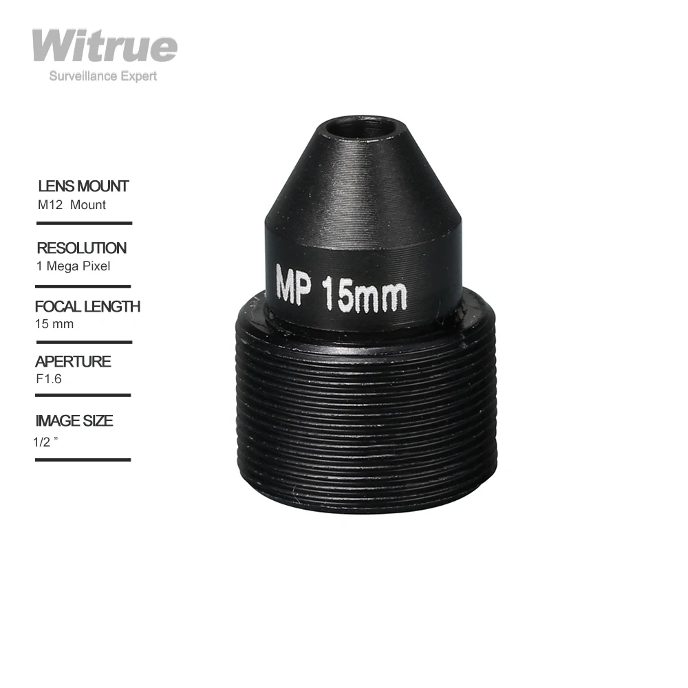 Объектив Witrue HD Pinhole 15 мм M12 * 0 5 Mount 1/2 "F1.6 28 3 градусов для мини-камер
