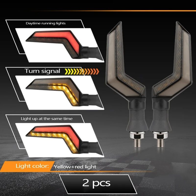 Motorcycle Universal LED Signal Light Wing Shape Daytime Running Lights Double Flowing Flasher Indicator
Motorcycle Universal LED Signal Light Wing Shape Daytime Running Lights Double Flowing Flasher Indicator