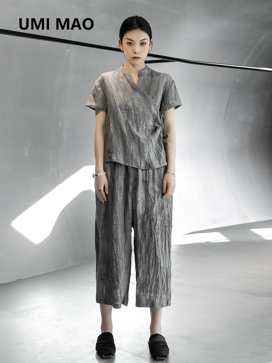 UMI MAO 2021 Summer Retro Zen Traditional Chinese Clothing For Women Style Distressed Dirty Washed Pleated Linen Ladies Suit
UMI MAO 2021 Summer Retro Zen Traditional Chinese Clothing For Women Style Distressed Dirty Washed Pleated Linen Ladies Suit