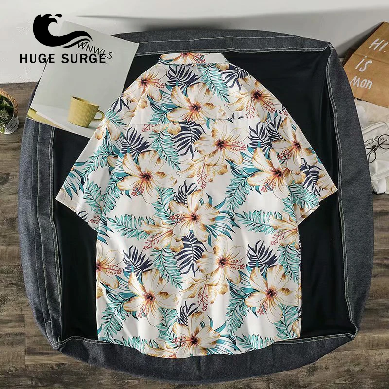 HUGE SURGE Casual Style Beach Clothing Trend Hong Kong Style Flower Shirt Men Short Sleeve Shirt Printed Hawaii Shirts
HUGE SURGE Casual Style Beach Clothing Trend Hong Kong Style Flower Shirt Men Short Sleeve Shirt Printed Hawaii Shirts