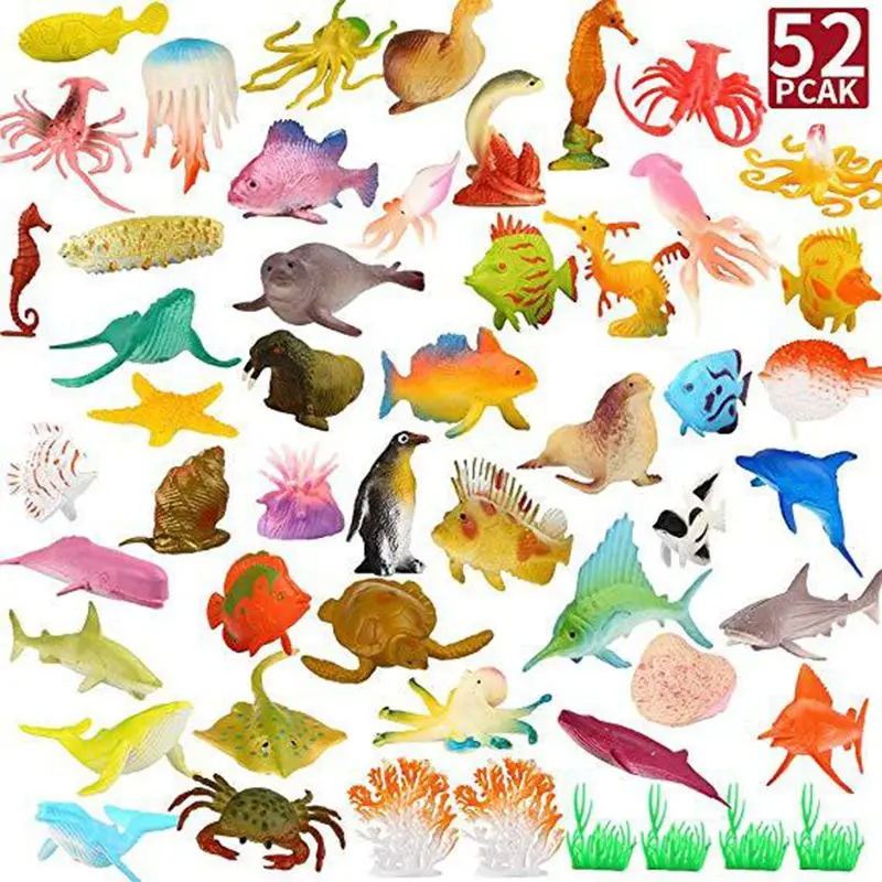

52 шт. имитационная модель морского животного игрушки море океан фигурки животных детские развивающие игрушки Коллекционная экшн Статуэтка...