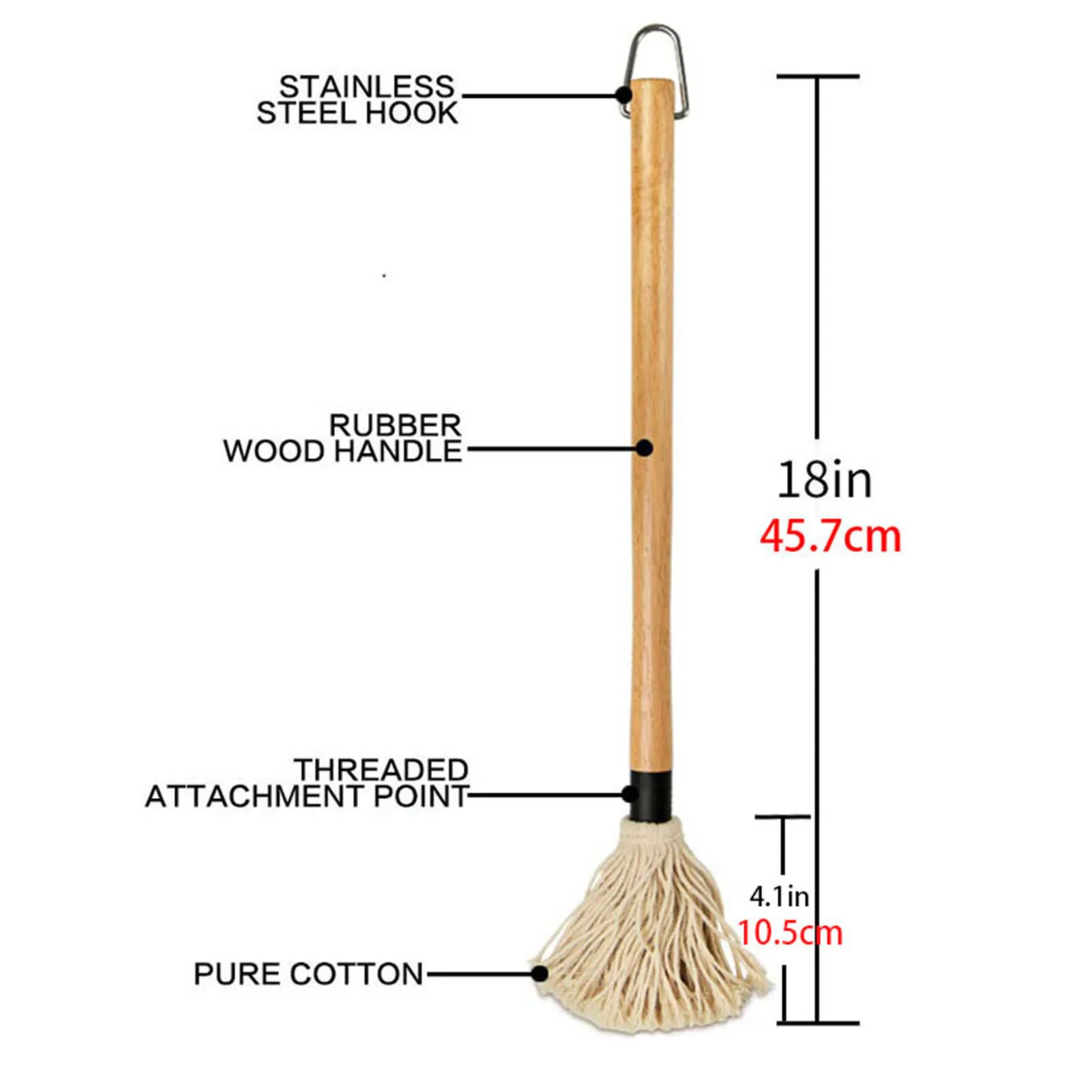 30# BBQ Basting Mops 18 Inch Grill Basting Brush Long with Wooden Handle Garden Barbecue Brush Kitchen Accessories
30# BBQ Basting Mops 18 Inch Grill Basting Brush Long with Wooden Handle Garden Barbecue Brush Kitchen Accessories