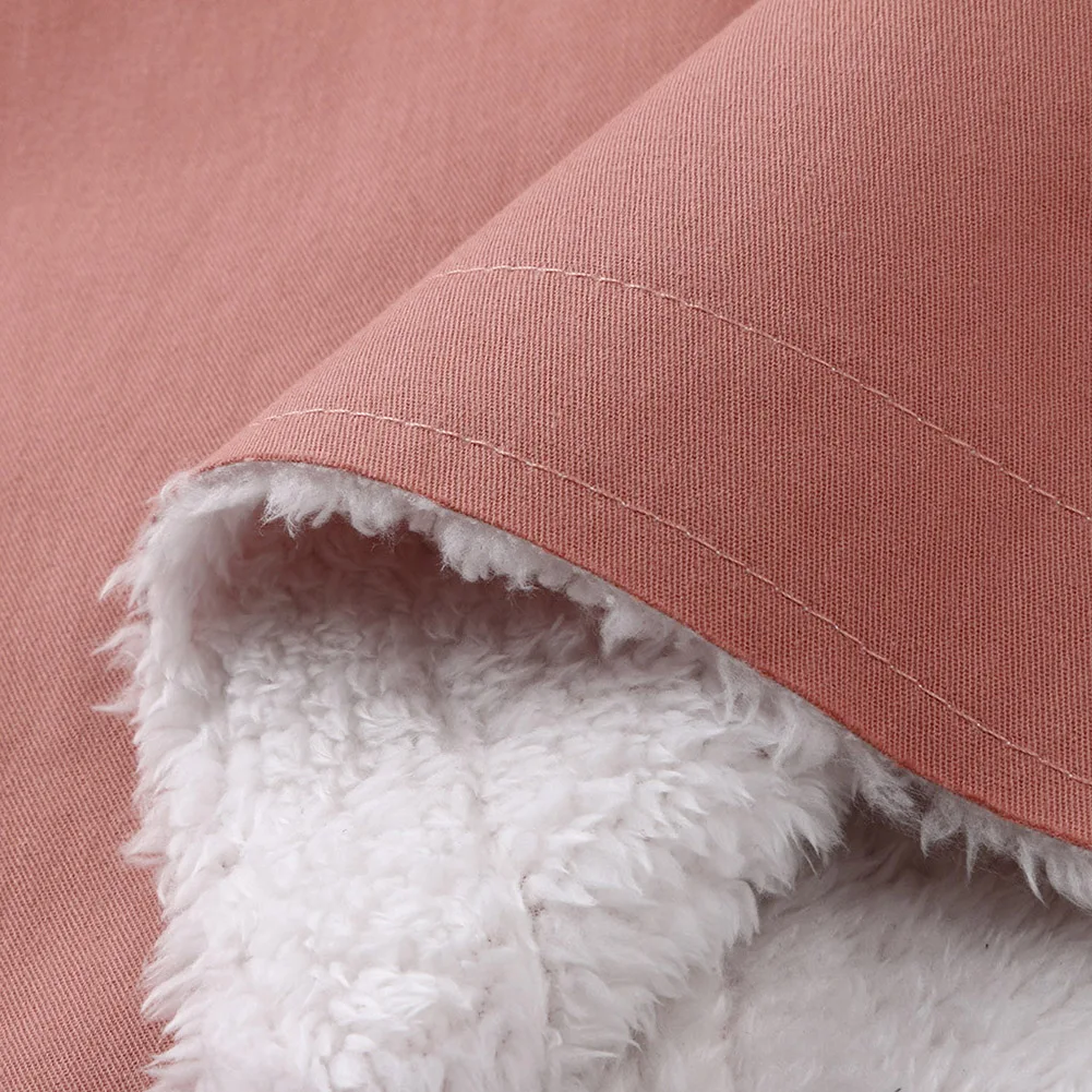 Women Plus Size Warm Coats Composite Plush Button Lapels Jacket Outwearcoat Thick Lady Winter Pockets Solid Coats Thick Coat