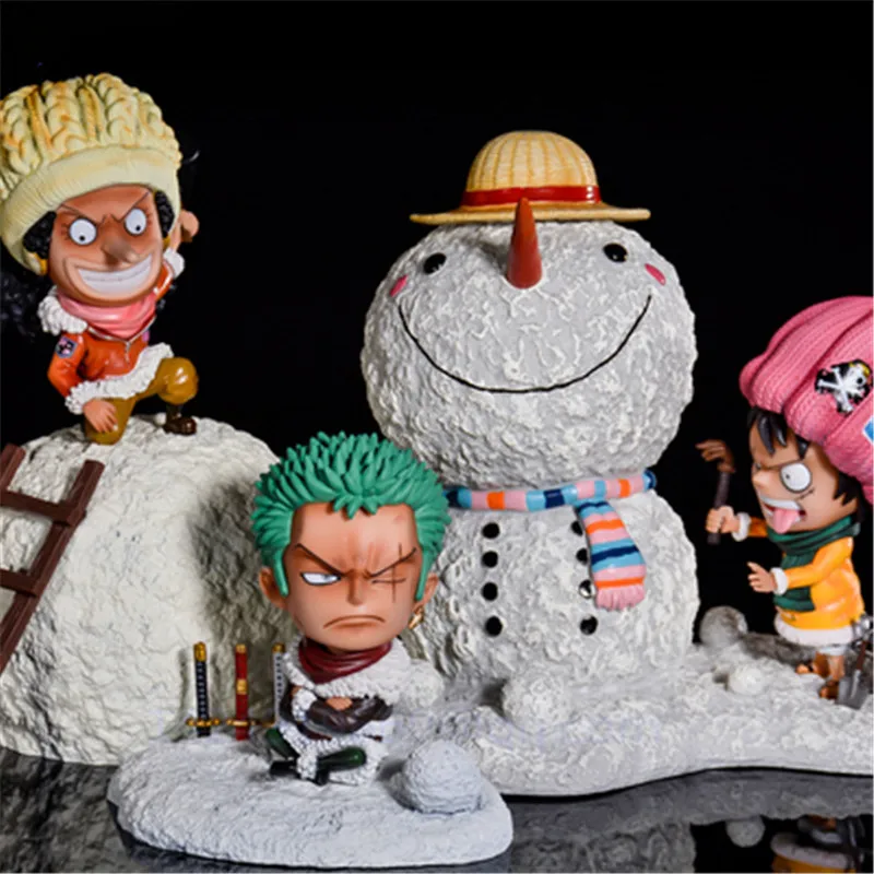 

Аниме GK статуя ONE PIECE Roronoa Zoro Monkey D Luffy Usopp зимняя фотография из ПВХ экшн Коллекционная модель R454