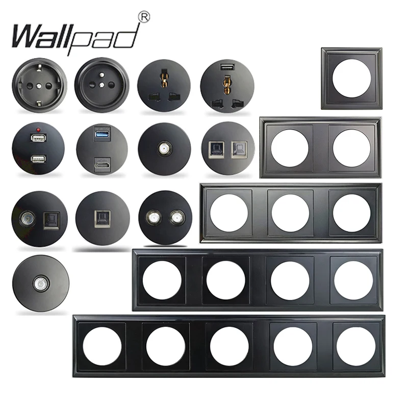 Wallpad L6 Black Wall Light Switch EU French Socket USB Charger RJ45 CAT6 HDMI-Compatible P70 Plastic DIY Free Combination
Wallpad L6 Black Wall Light Switch EU French Socket USB Charger RJ45 CAT6 HDMI-Compatible P70 Plastic DIY Free Combination