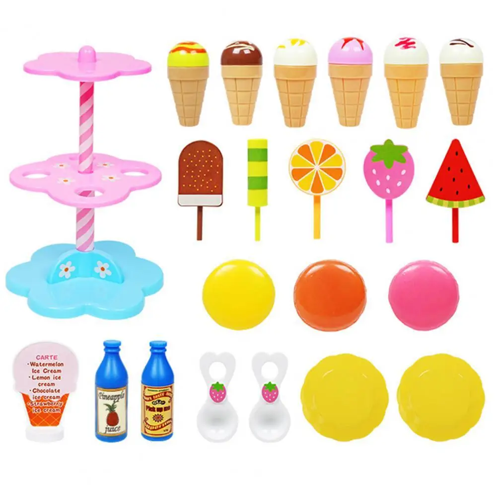 22Pcs/Set Simulation DIY Ice Cream Cupcake Stand Pretend Play Kids Montessori Toys Kitchen Dollhouse Furniture Toys For Children 
22Pcs/Set Simulation DIY Ice Cream Cupcake Stand Pretend Play Kids Montessori Toys Kitchen Dollhouse Furniture Toys For Children