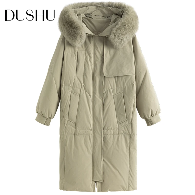 DUSHU Plus size oversized hooded long down coat Women casual light puffer down jacket Female green winter down parka overcoat
DUSHU Plus size oversized hooded long down coat Women casual light puffer down jacket Female green winter down parka overcoat