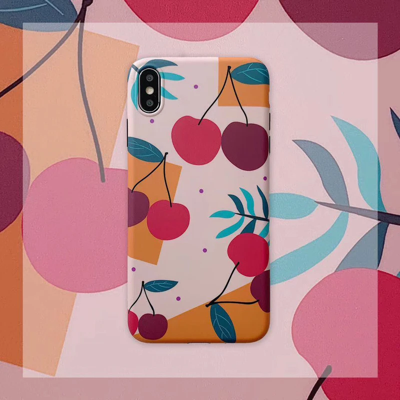 Милый мультяшный чехол с вишней для телефона iphone X XR XS MAX 6 6S 7 8 Plus чехлы мягкая