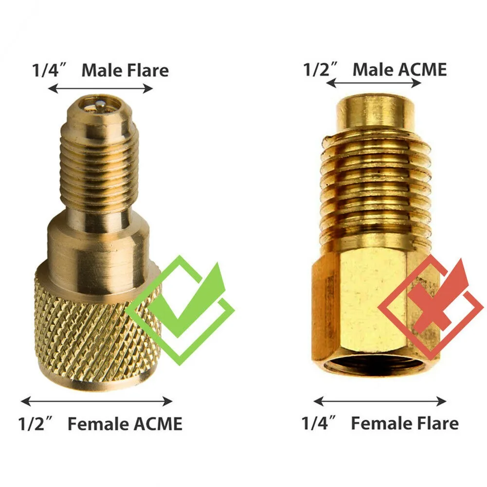 A/C R134a R410A Refrigerant Tank Brass Pipe Fitting Coupler Adapter 1/4\" SAE Male To 1/2\" ACME Female
A/C R134a R410A Refrigerant Tank Brass Pipe Fitting Coupler Adapter 1/4\" SAE Male To 1/2\" ACME Female