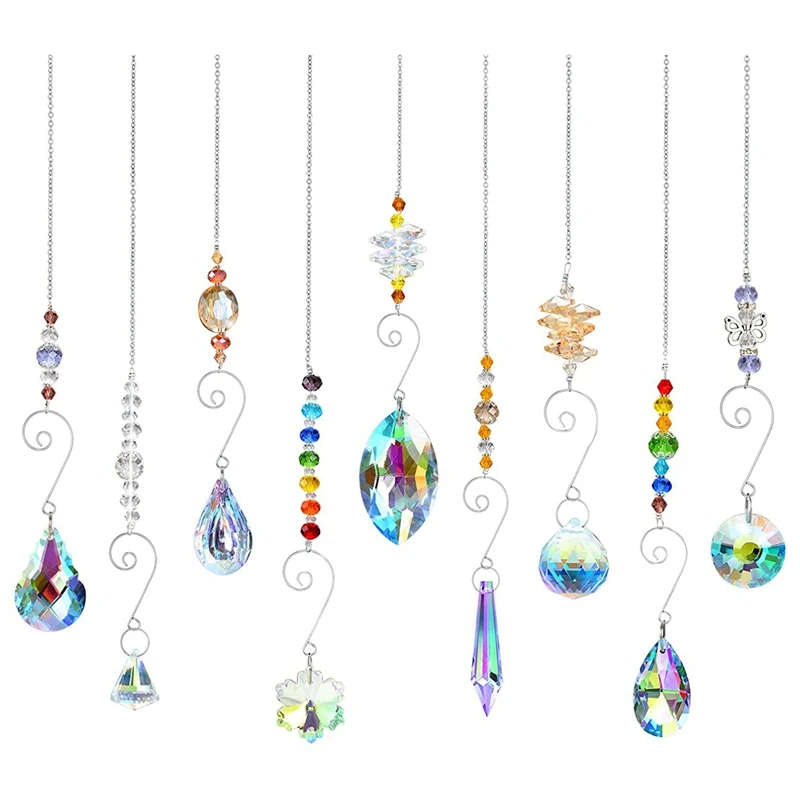 Crystal Suncatchers,Hanging Crystals Ornament Sun Catcher With Chain,9 Pack Glass Beads Ball Prisms Pendant Rainbow
Crystal Suncatchers,Hanging Crystals Ornament Sun Catcher With Chain,9 Pack Glass Beads Ball Prisms Pendant Rainbow