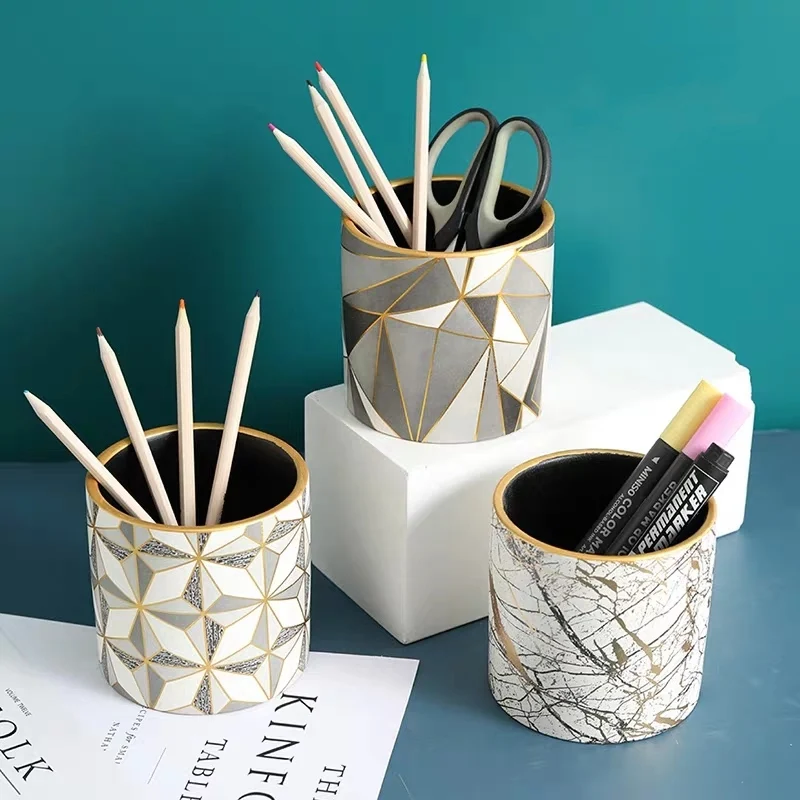 Ceramic Imitation Marble Storage Jar Cosmetic Brush Pen Holder Knife Fork Storage Holder Home Office Kitchen Home Organizer
Ceramic Imitation Marble Storage Jar Cosmetic Brush Pen Holder Knife Fork Storage Holder Home Office Kitchen Home Organizer