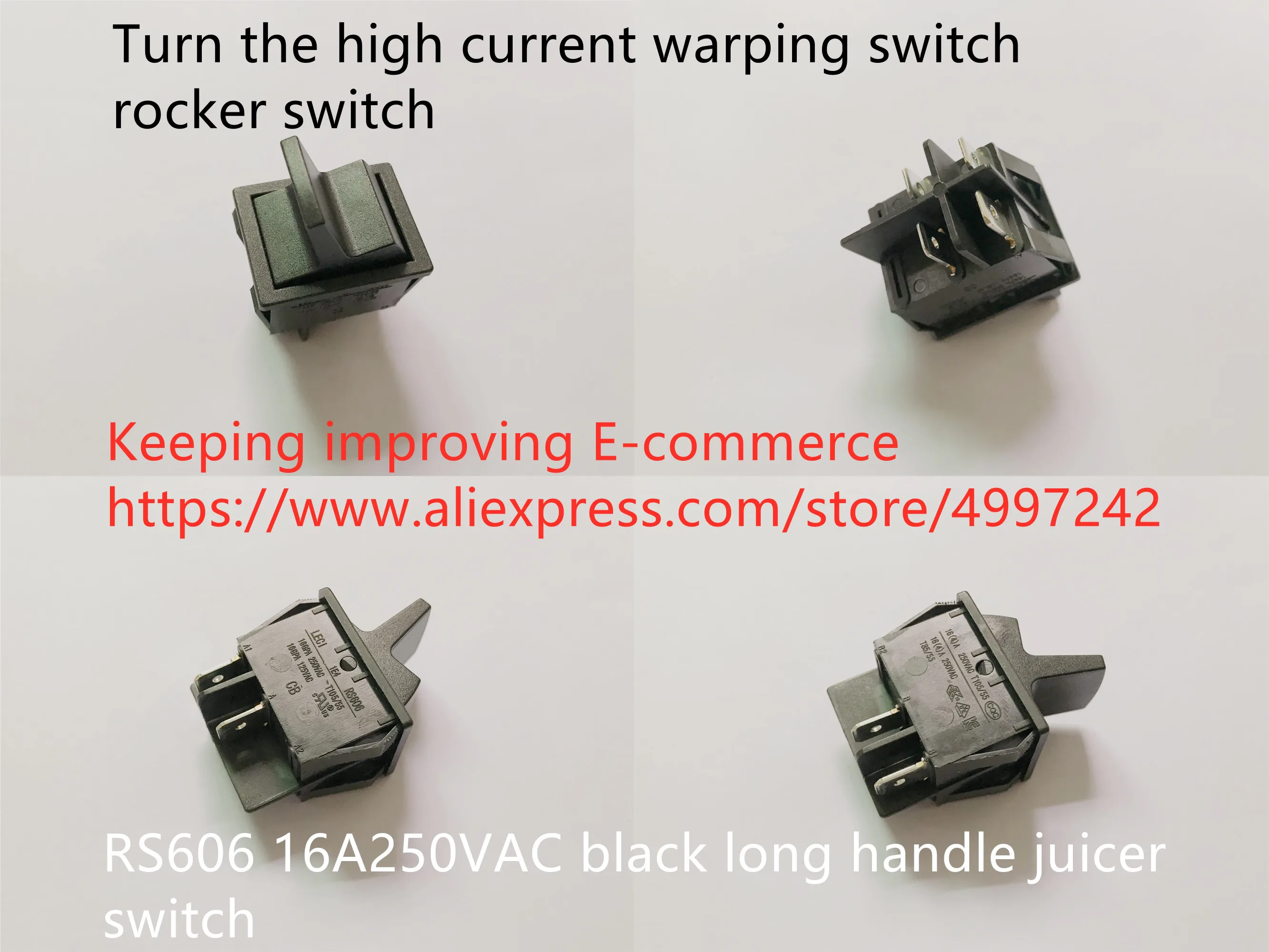 Original new 100% turn the high current warping switch rocker switch RS606 16A250VAC black long handle juicer switch
Original new 100% turn the high current warping switch rocker switch RS606 16A250VAC black long handle juicer switch