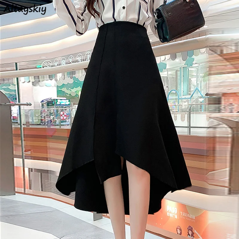 Skirts Women Summer Asymmetrical Pure Color Elegant Simple All-match Leisure Ladies Streetwear Trendy Design Popular Empire Ins
Skirts Women Summer Asymmetrical Pure Color Elegant Simple All-match Leisure Ladies Streetwear Trendy Design Popular Empire Ins