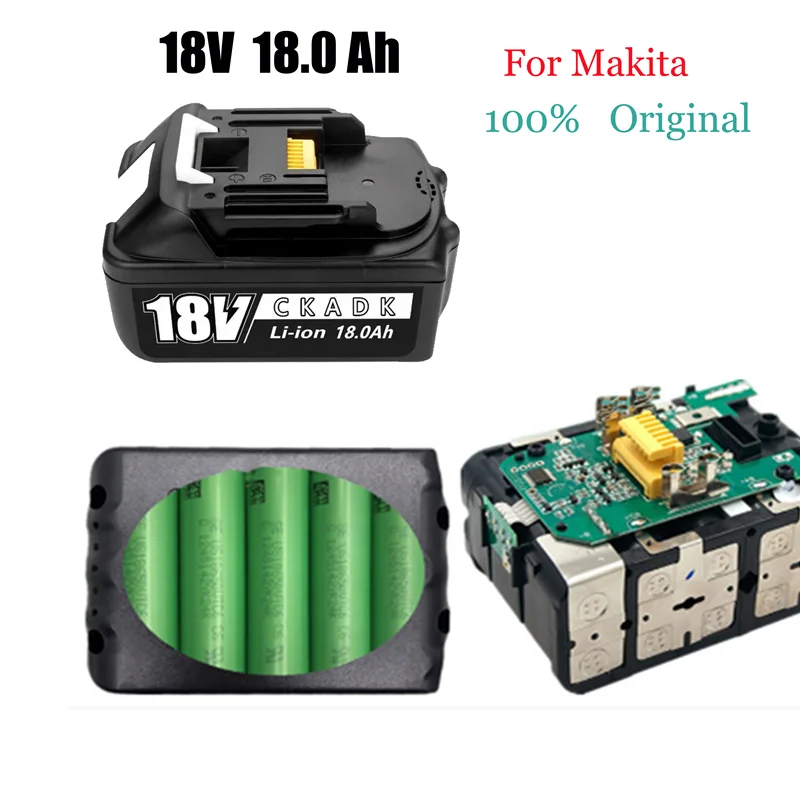 BL1860 Rechargeable Battery 18 V 18000mAh Lithium ion for Makita 18v Battery BL1840 BL1850 BL1830 BL1860B LXT 400 + 3A Charger
BL1860 Rechargeable Battery 18 V 18000mAh Lithium ion for Makita 18v Battery BL1840 BL1850 BL1830 BL1860B LXT 400 + 3A Charger
