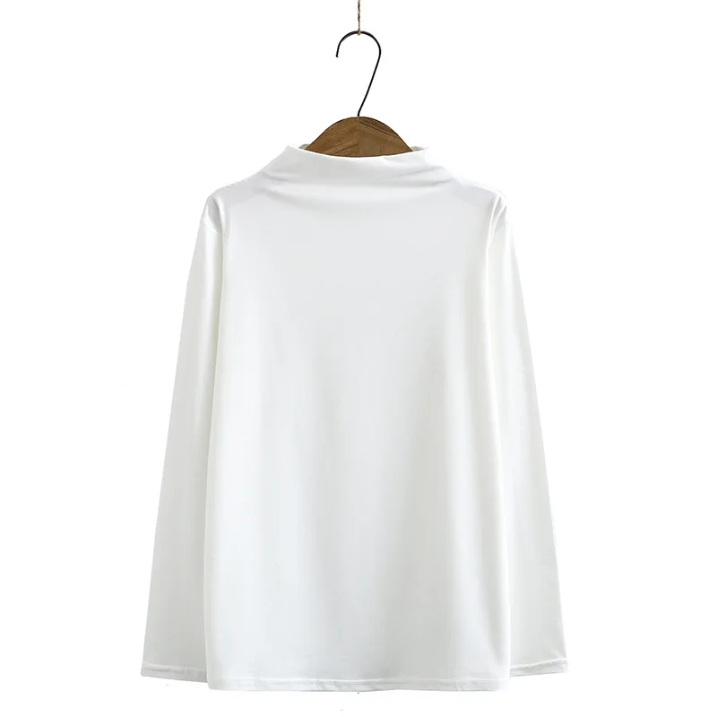 Plus Size XL-4XL High Collar Long Sleeved Women T-shirts Casual Solid Tops Oversized Female Shirts
Plus Size XL-4XL High Collar Long Sleeved Women T-shirts Casual Solid Tops Oversized Female Shirts