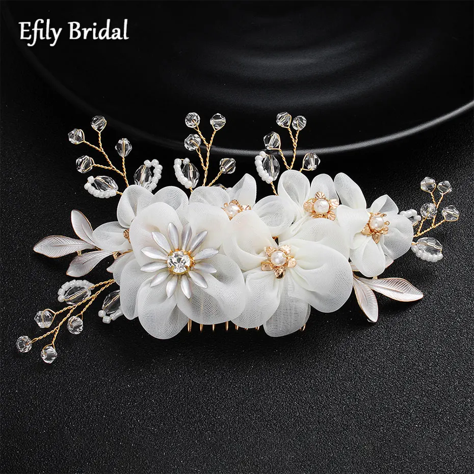 Efily White Flower Wedding Hair Comb Rhinestone Pearl Bridal Hair Accessories for Women Crystal Bridesmaid Headpiece Jewelry
Efily White Flower Wedding Hair Comb Rhinestone Pearl Bridal Hair Accessories for Women Crystal Bridesmaid Headpiece Jewelry