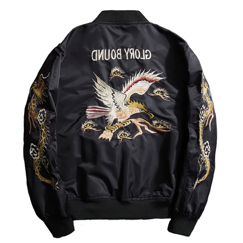 Осенняя куртка-бомбер с вышивкой, короткая мужская и женская бейсбольная Модная Повседневная ветровка в стиле Харадзюку с изображением дракона, пальто для пар 
Осенняя куртка-бомбер с вышивкой, короткая мужская и женская бейсбольная Модная Повседневная ветровка в стиле Харадзюку с изображением дракона, пальто для пар