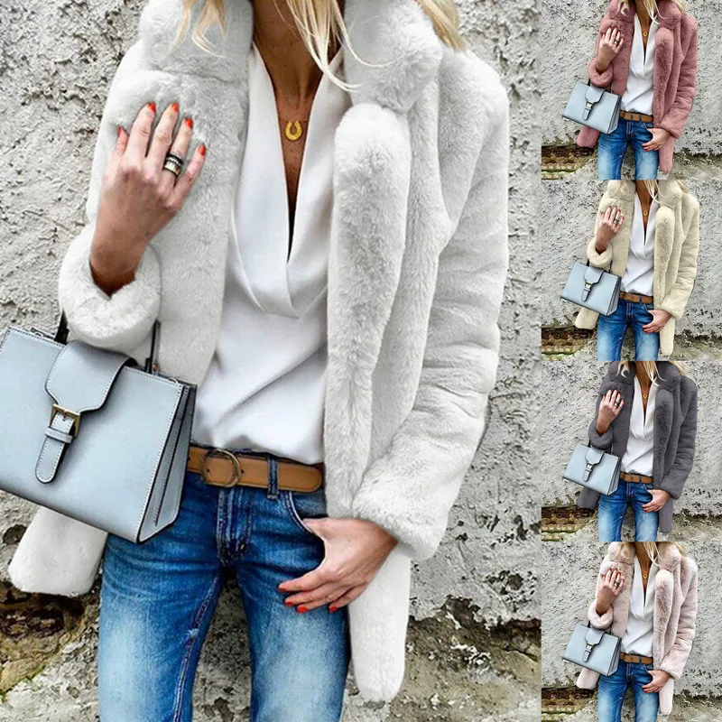 Women Plain Fluffy Coat Jacket Overcoat Winter Warm Long Sleeve Outwear Tops Hot
Women Plain Fluffy Coat Jacket Overcoat Winter Warm Long Sleeve Outwear Tops Hot