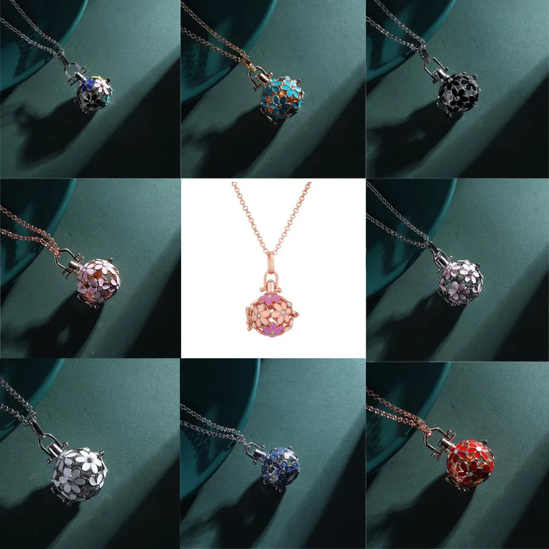 Fashion Engraved Hollow Round Flowers Dripping Oil Perfume Pendant Necklace Open String Bead Sweater Chain for Women Girl
Fashion Engraved Hollow Round Flowers Dripping Oil Perfume Pendant Necklace Open String Bead Sweater Chain for Women Girl