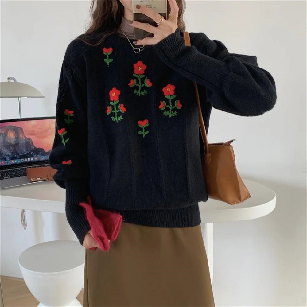 Alien Kitty Lazy Style Outwear Knitwear Sweaters Florals Sweet Embroidery Pullovers 2021 O-Neck Women New Jumpers Chic Autumn
Alien Kitty Lazy Style Outwear Knitwear Sweaters Florals Sweet Embroidery Pullovers 2021 O-Neck Women New Jumpers Chic Autumn