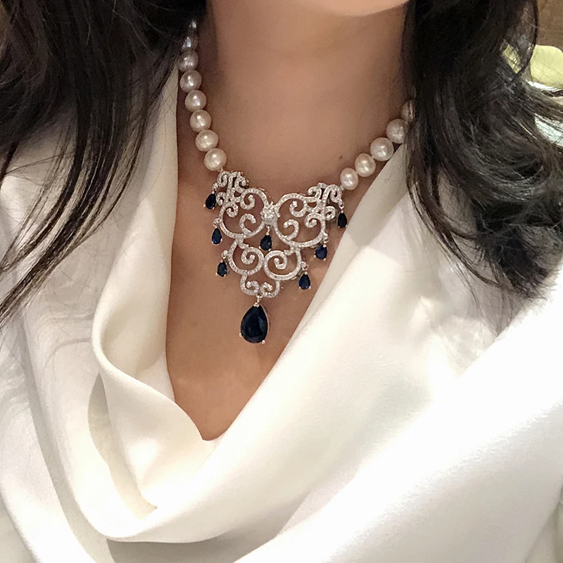 White natural pearl necklace clavicle retro ethnic style micro inlaid zircon ornaments fashion party trend jewelry choker
White natural pearl necklace clavicle retro ethnic style micro inlaid zircon ornaments fashion party trend jewelry choker