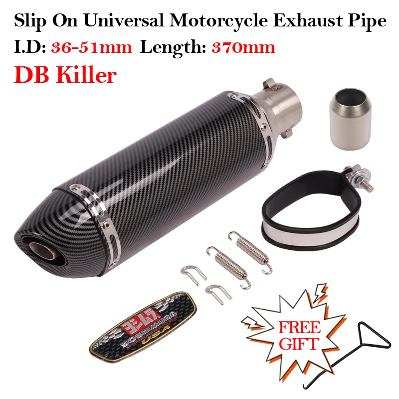 51MM Universal Motorcycle Exhaust Modified Yoshimura Escape Pipe Moto Carbon Fiber For RC390 Ninjia250 NC700 CBR500 ER6N Scooter
51MM Universal Motorcycle Exhaust Modified Yoshimura Escape Pipe Moto Carbon Fiber For RC390 Ninjia250 NC700 CBR500 ER6N Scooter