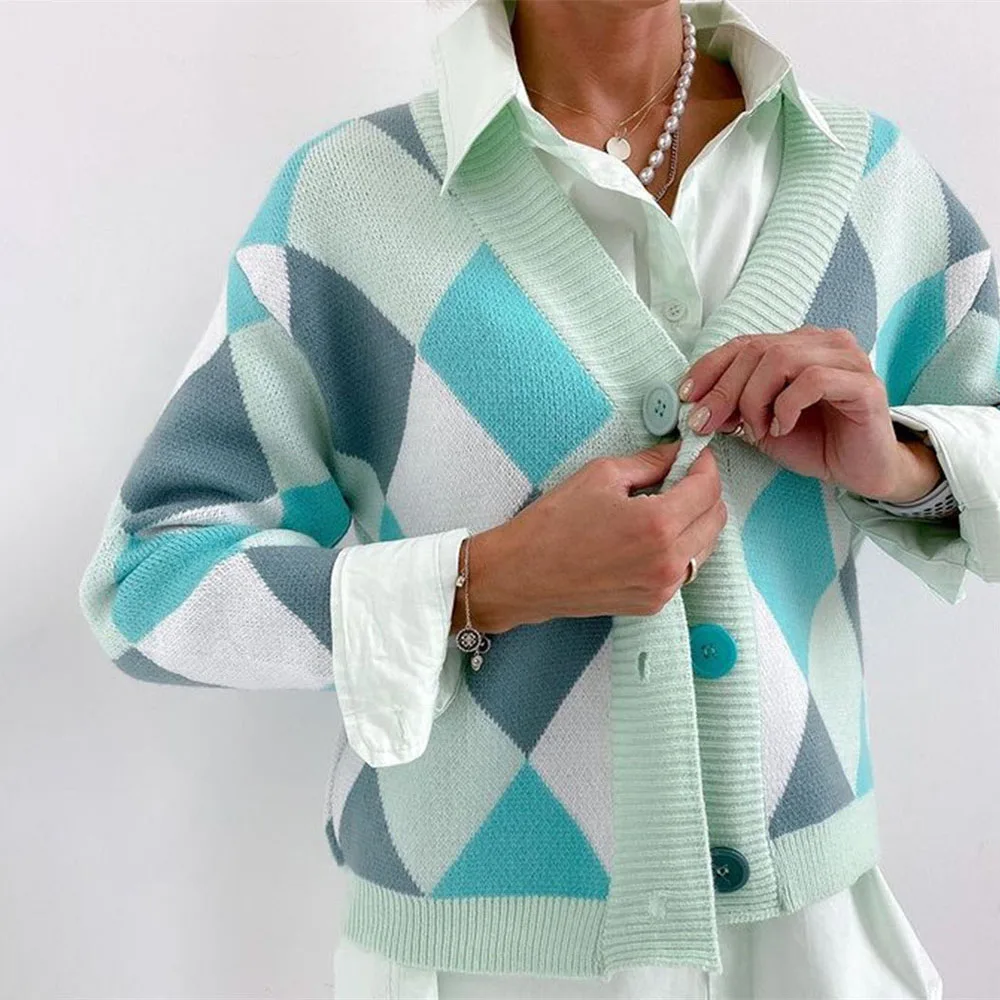 Women's Autumn New Sweater Casual Fashion Commuter Style Long-sleeved Round Neck Lattice Pattern Warmth Slim Knitted Cardigan
Women's Autumn New Sweater Casual Fashion Commuter Style Long-sleeved Round Neck Lattice Pattern Warmth Slim Knitted Cardigan