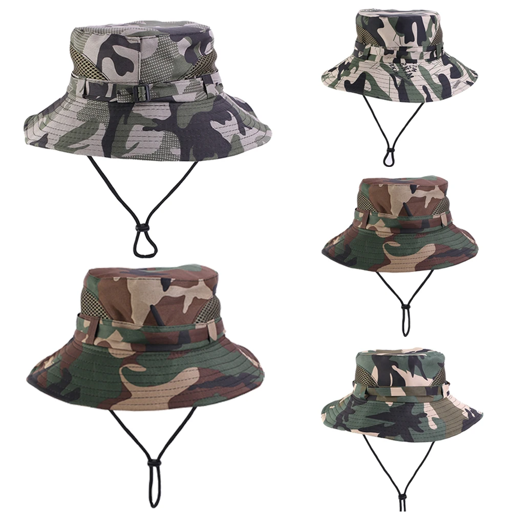 

Men Women Kids Military Camouflage Army Bucket Hat Jungle Camo Fisherman Hat Wide Brim Summer Sun Fishing Camping Beanie Outdoor