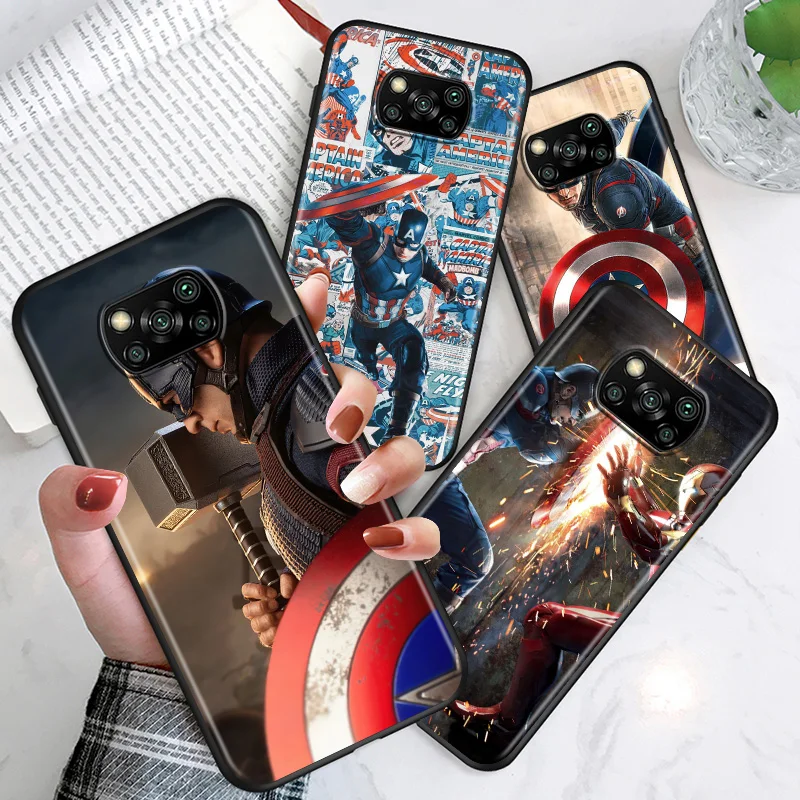 Avengers Captain America For Xiaomi Poco C3 M3 M2 X3 NFC X2 F2 Pro F1 F3 Mi Play Mix 3 A2 Lite A1 5X GT Black TPU Phone Case
Avengers Captain America For Xiaomi Poco C3 M3 M2 X3 NFC X2 F2 Pro F1 F3 Mi Play Mix 3 A2 Lite A1 5X GT Black TPU Phone Case