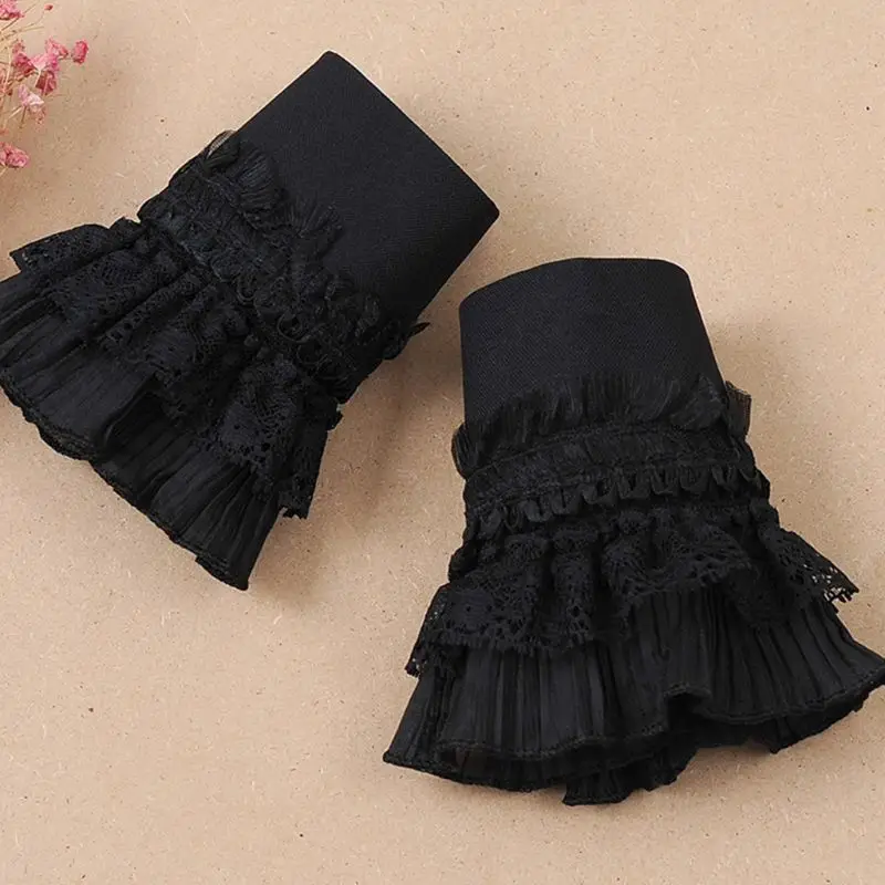 Gothic Retro Black Detachable Sleeve Fake Cuffs Multi Layer Ruffles Lace Patchwork Lolita Princess Sweater Decorative Wristband
Gothic Retro Black Detachable Sleeve Fake Cuffs Multi Layer Ruffles Lace Patchwork Lolita Princess Sweater Decorative Wristband