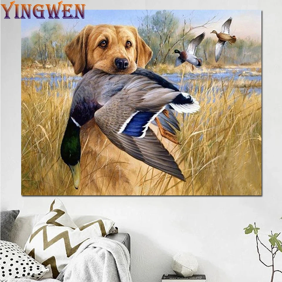Full Diamond Embroidery Dog Hunt Duck DIY Diamond Painting Cross Stitch Animal Diamond Mosaic Rhinestones Needlework Home Decor
Full Diamond Embroidery Dog Hunt Duck DIY Diamond Painting Cross Stitch Animal Diamond Mosaic Rhinestones Needlework Home Decor