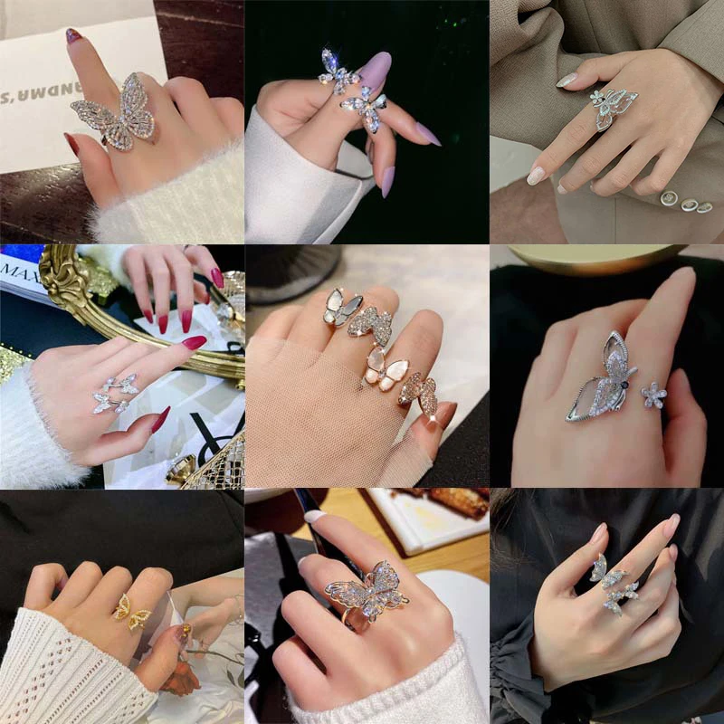 New Fashion Opening Butterfly Ring High-grade Copper Inlaid Zircon Women Rings Design Adjustable Luxury Party Jewelry For Lady
New Fashion Opening Butterfly Ring High-grade Copper Inlaid Zircon Women Rings Design Adjustable Luxury Party Jewelry For Lady