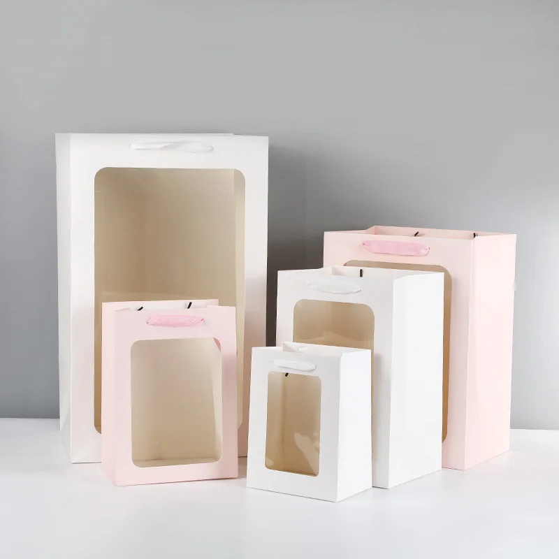 12Pcs Transparent Window Kraft Paper Bags Gift Bags with Handle Packing Bags for Christmas Party Wedding Decoration Flower Bags
12Pcs Transparent Window Kraft Paper Bags Gift Bags with Handle Packing Bags for Christmas Party Wedding Decoration Flower Bags