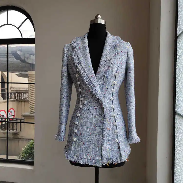 2021 Autumn Spring Women's brand new high quality pearls beading tweed coat Hot Fashion tassels women elegant coat B919
2021 Autumn Spring Women's brand new high quality pearls beading tweed coat Hot Fashion tassels women elegant coat B919