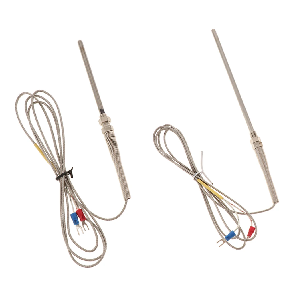 2pcs K-type Thermocouple Sensor with High Temperature Stainless Steel Pointed Insertion Probe 0 to 800 °C, 5x100 & 5x150
2pcs K-type Thermocouple Sensor with High Temperature Stainless Steel Pointed Insertion Probe 0 to 800 °C, 5x100 & 5x150