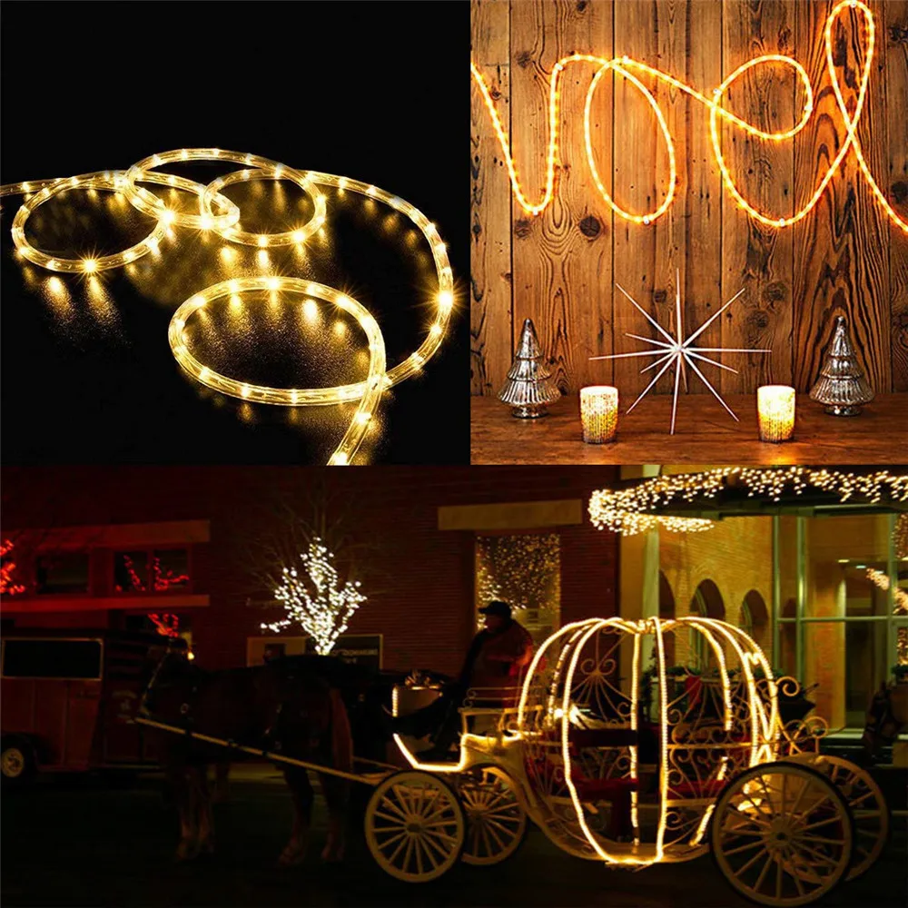 50/100/200LED Rope String Lights Waterproof Copper Wire Tube Fairy Garland Christmas Light for Garden Yard Path Tree Decor
50/100/200LED Rope String Lights Waterproof Copper Wire Tube Fairy Garland Christmas Light for Garden Yard Path Tree Decor