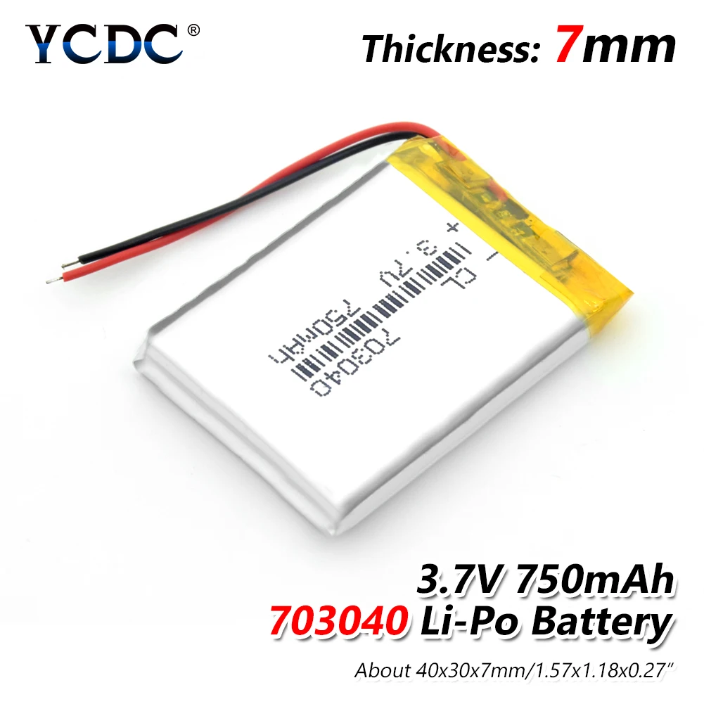 1/2/4 3 7 v 750mAh Li po Батарея 703040 Перезаряжаемые литиевых батарей для Светодиодный свет