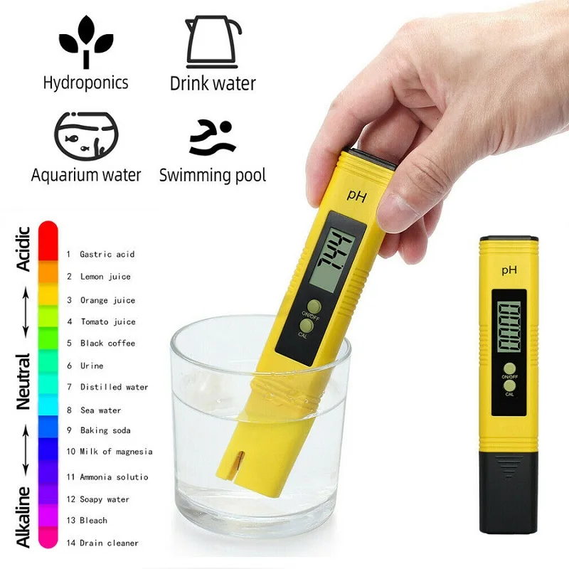 LCD Digital PH Meter Pen Tester Accuracy 0.1 Aquarium Pool Water Wine Urine Hydroponic Test Pen Automatic Calibration
LCD Digital PH Meter Pen Tester Accuracy 0.1 Aquarium Pool Water Wine Urine Hydroponic Test Pen Automatic Calibration